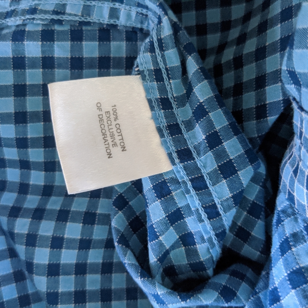 Tailorbyrd Collection Blue Check Button Down - image 5